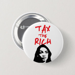Alexandria Ocasio-Cortez AOC Tax The Rich Ronde Button 5,7 Cm