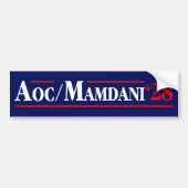 Alexandria Ocasio-Cortez AOC Zohran Mamdani 2028 Bumpersticker (Voorkant)
