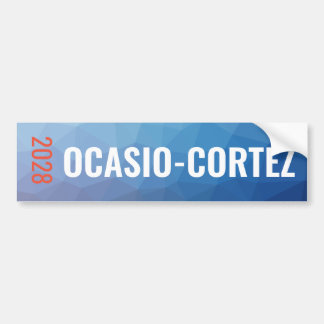 Alexandria Ocasio-Cortez Blauw Geometrisch Bumpersticker