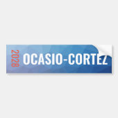 Alexandria Ocasio-Cortez Blue Geometric Bumpersticker (Voorkant)