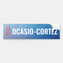 Alexandria Ocasio-Cortez Blue Geometric Bumpersticker