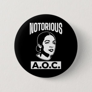 Alexandria Ocasio-Cortez de beruchte AOC Long SL Ronde Button 5,7 Cm