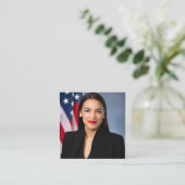 Alexandria Ocasio Cortez Portrait Vierkante Visitekaartje (Staand voorkant)
