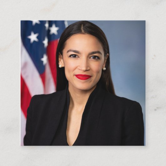 Alexandria Ocasio Cortez Portrait Vierkante Visitekaartje (Voorkant)