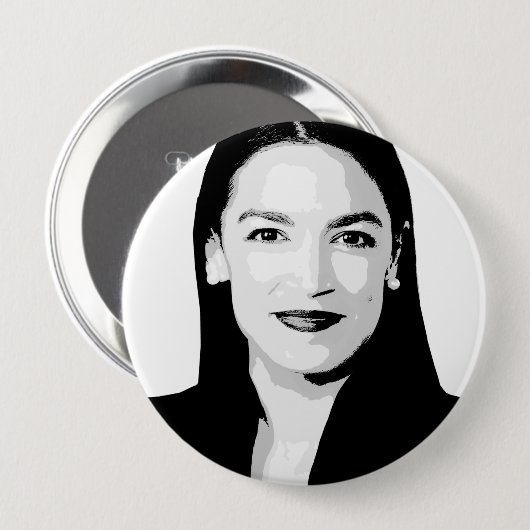 Alexandria Ocasio-Cortez Ronde Button 4,0 Cm (Voorkant /achterkant)