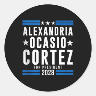 Alexandria Ocasio Cortez voor President 2028, AOC  Ronde Sticker