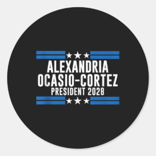 Alexandria Ocasio Cortez voor President 2028, AOC Ronde Sticker