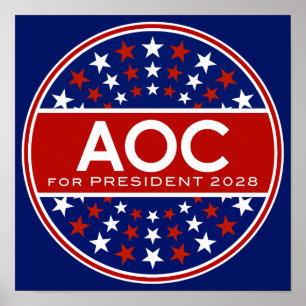 Alexandria Ocasio-Cortez voor President 2028 Poster
