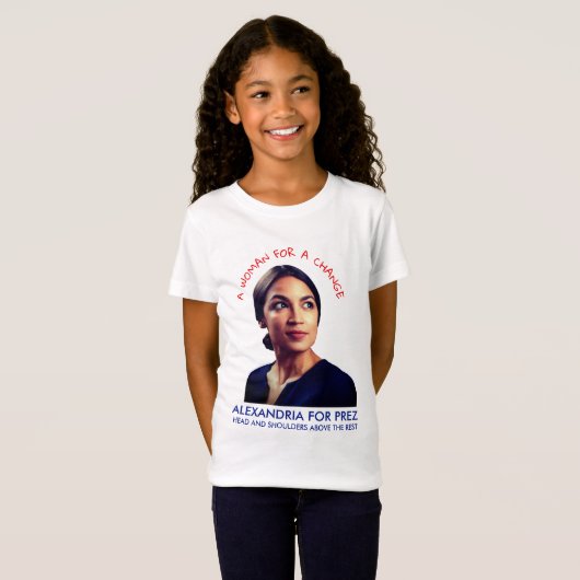 Alexandria Ocasio Cortez voor Prez T-shirt (Voorkant volledig)