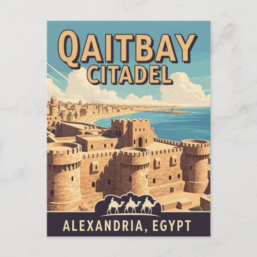 Alexandria Qaitbay Citadel Reizen Briefkaart (Voorkant)