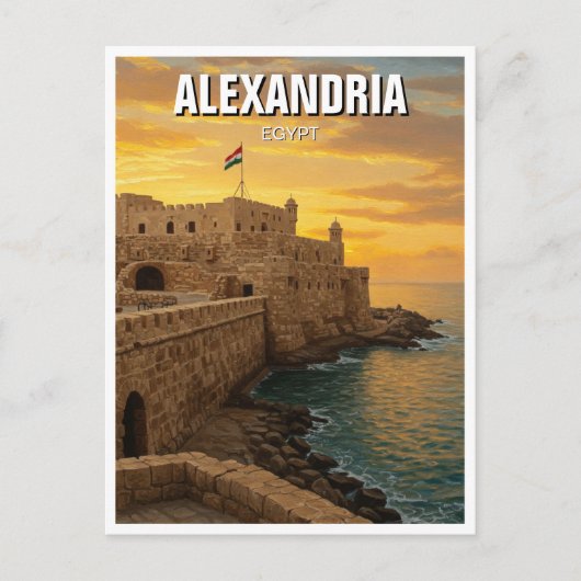 Alexandria Qaitbay Citadel Travel Briefkaart (Voorkant)
