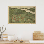 Alexandria VA Bird's Eye Uitzicht Panoramic Map 18 Poster (Keuken)