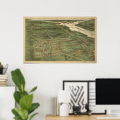 Alexandria VA Bird's Eye Uitzicht Panoramic Map 18 Poster (Thuiskantoor)