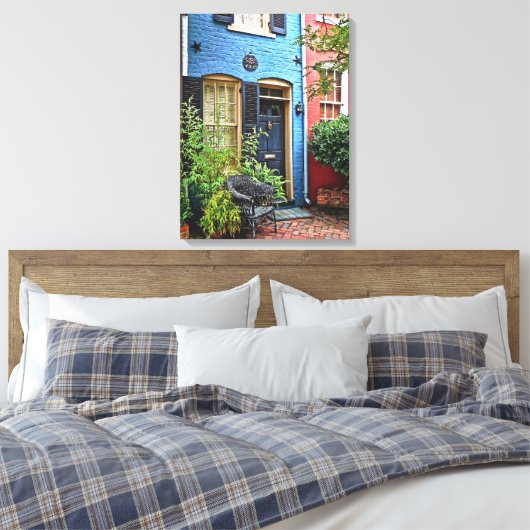 Alexandria VA - Gebouw met brandmerk Canvas Afdruk (Insitu (Slaapkamer))