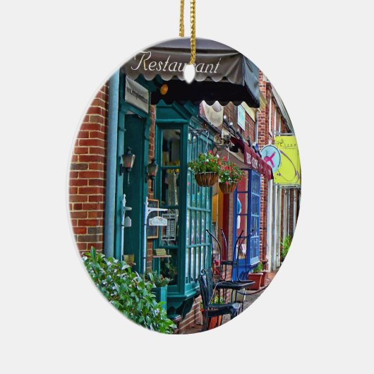 Alexandria VA - Restaurant met bruine luifel Keramisch Ornament (Rechts)