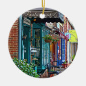 Alexandria VA - Restaurant met bruine luifel Keramisch Ornament (Voorkant)