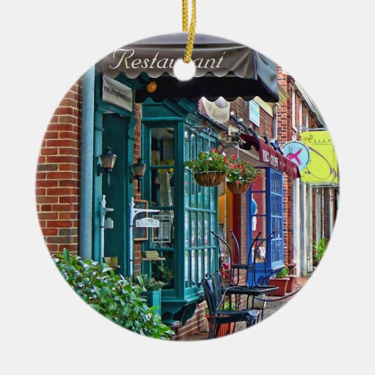 Alexandria VA - Restaurant met bruine luifel Keramisch Ornament (Voorkant)