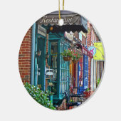 Alexandria VA - Restaurant met bruine luifel Keramisch Ornament (Links)