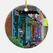 Alexandria VA - Restaurant met bruine luifel Keramisch Ornament (Achterkant)