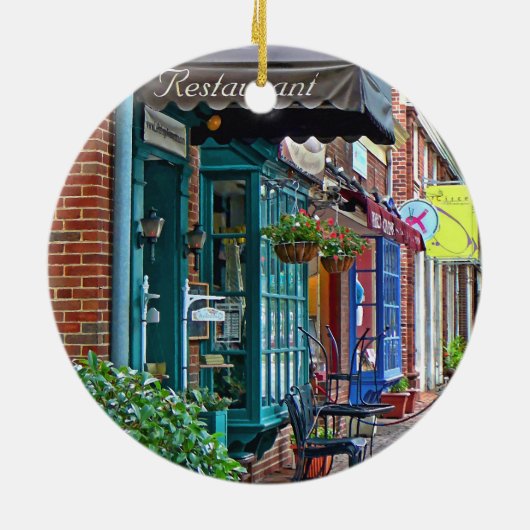 Alexandria VA - Restaurant met bruine luifel Keramisch Ornament (Achterkant)