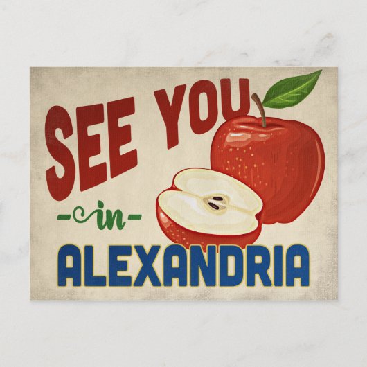 Alexandria Virginia Apple - Vintage Travel Briefkaart (Voorkant)