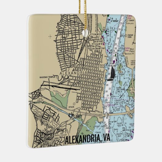 Alexandria Virginia Chart Keramisch Ornament (Rechts)