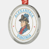 Alexandria Virginia Koloniaal Metalen Ornament (Links)