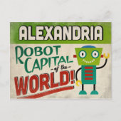 Alexandria Virginia Robot - Funny Briefkaart (Voorkant)