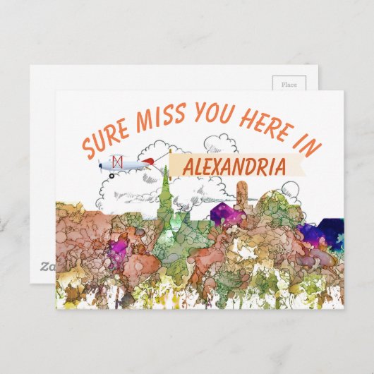 Alexandria, Virginia Skyline SG - Faded Glory Briefkaart (Voorkant / Achterkant)