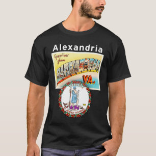 Alexandria Virginia VA Large Letter Briefkaart Sta T-shirt