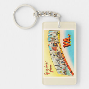 Alexandria Virginia VA Old Vintage Travel Briefkaa Sleutelhanger