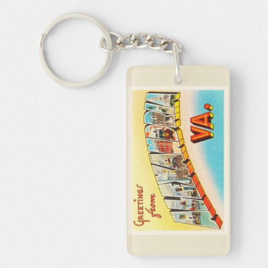 Alexandria Virginia VA Old Vintage Travel Briefkaa Sleutelhanger (Voorkant)