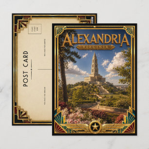 Alexandria Virginia Vintage Art Deco Gouden Tijdpe Briefkaart