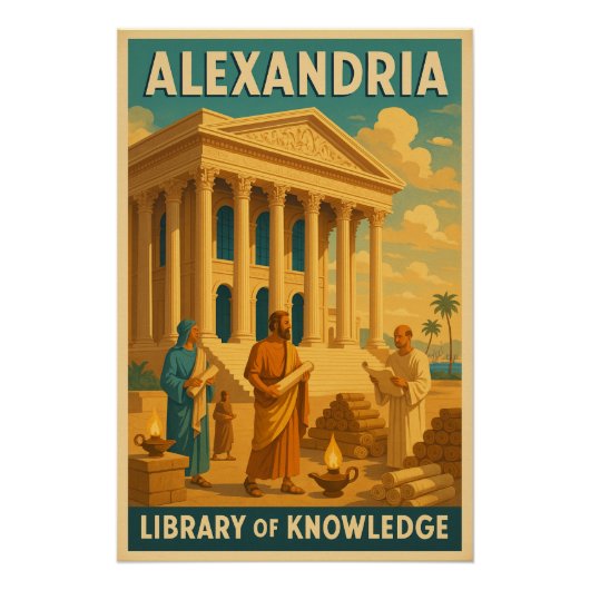 Alexandrië – Bibliotheek van Kennis Perfect Poster (Voorkant)