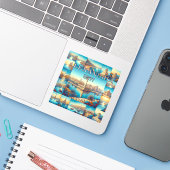 Alexandrië Egypte 3 inch vinyl sticker (Laptop met iPhone)