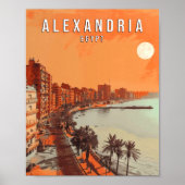 Alexandrië Egypte Poster Kunstprint, Vintage Retro (Voorkant)