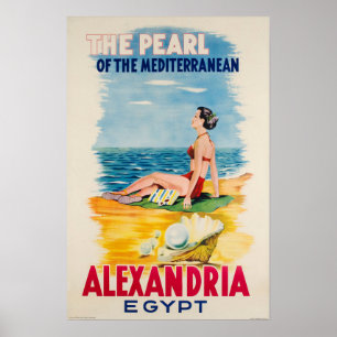 Alexandrië, Egypte, Vintage Travel Poster