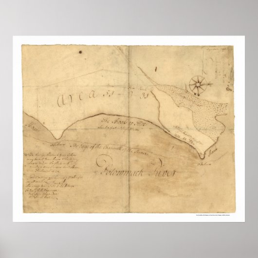 Alexandrië VA George Washington Map 1760 Poster (Voorkant)