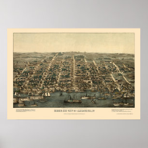 Alexandrië, VA Panorama - 1863 Poster