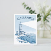 Alexandrië Vuurtoren Kust Scène Reizen Briefkaart (Staand voorkant)
