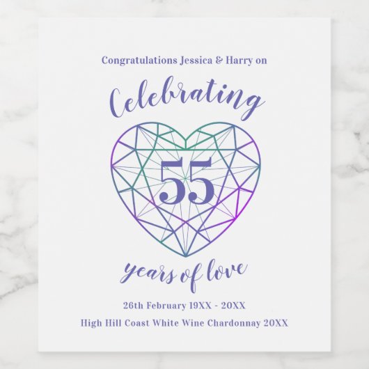 Alexandriër 55 jaar wijnetiketten wijn etiket (Enkel label)