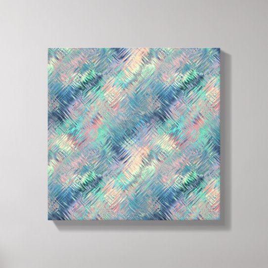 Alexandriet Blau Glasachtige Textuur Canvas Afdruk (Voorkant)