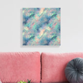 Alexandriet Blau Glasachtige Textuur Canvas Afdruk (Insitu (Woonkamer))