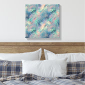 Alexandriet Blau Glasachtige Textuur Canvas Afdruk (Insitu (Slaapkamer))
