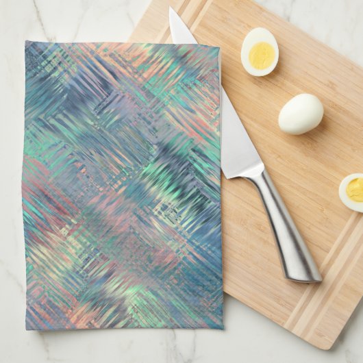 Alexandriet Blue Glassy Texture Theedoek (Quarter Fold)