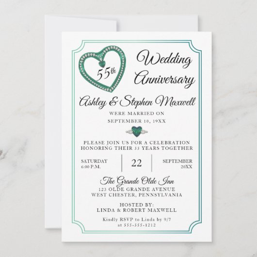 Alexandriet Diamond 55th Wedding Jubileum Party Kaart (Voorkant)