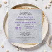 Alexandriet en zilveren glitter bat mitswa kaart