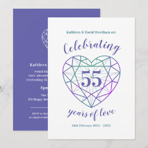 Alexandriet jubileum 55 jaar liefde nodigt uit kaart