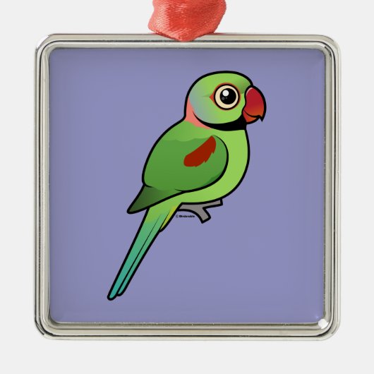 Alexandrine Parakeet Metalen Ornament (Voorkant)