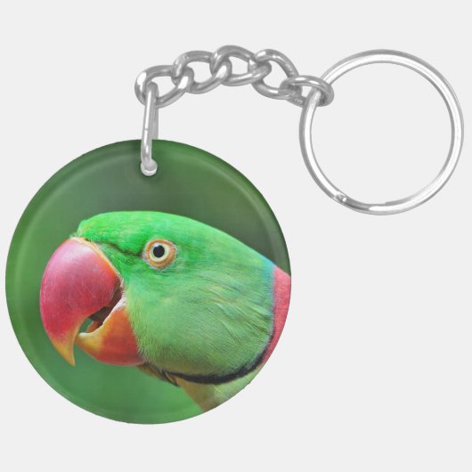 Alexandrine Parakeet Sleutelhanger (Achterkant Links)